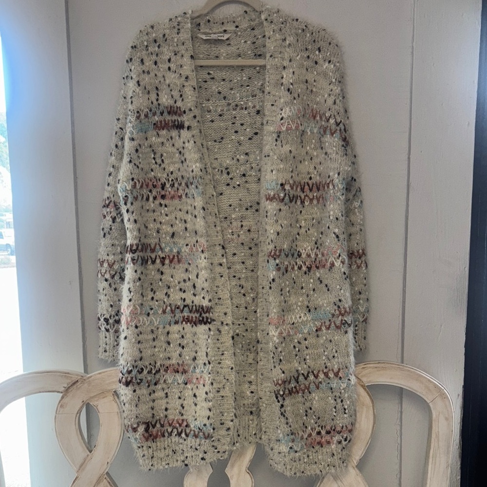 DAVI &‎ DANI Speckled with gold accents Oversized Knit Cardigan Size Large